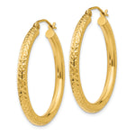 Load image into Gallery viewer, 10K Yellow Gold 30mm x 3mm Diamond Cut Sparkling Click Top Round Hoop Earrings
