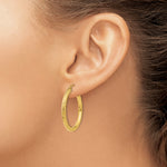 Load image into Gallery viewer, 10K Yellow Gold 30mm x 3mm Diamond Cut Sparkling Click Top Round Hoop Earrings
