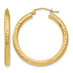 Load image into Gallery viewer, 10K Yellow Gold 30mm x 3mm Diamond Cut Sparkling Click Top Round Hoop Earrings
