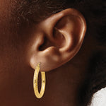Load image into Gallery viewer, 10K Yellow Gold 25mm x 3mm Diamond Cut Sparkling Click Top Round Hoop Earrings
