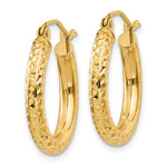 Load image into Gallery viewer, 10K Yellow Gold 20mm x 3mm Diamond Cut Sparkling Click Top Round Hoop Earrings
