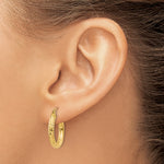 Load image into Gallery viewer, 10K Yellow Gold 20mm x 3mm Diamond Cut Sparkling Click Top Round Hoop Earrings
