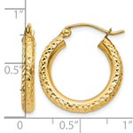 Load image into Gallery viewer, 10K Yellow Gold 20mm x 3mm Diamond Cut Sparkling Click Top Round Hoop Earrings
