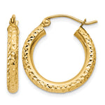 Load image into Gallery viewer, 10K Yellow Gold 20mm x 3mm Diamond Cut Sparkling Click Top Round Hoop Earrings
