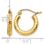 Load image into Gallery viewer, 10K Yellow Gold 15mm x 3mm Diamond Cut Sparkling Click Top Round Hoop Earrings
