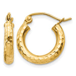 Load image into Gallery viewer, 10K Yellow Gold 15mm x 3mm Diamond Cut Sparkling Click Top Round Hoop Earrings
