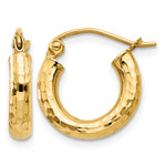Load image into Gallery viewer, 10K Yellow Gold 13mm x 3mm Diamond Cut Sparkling Click Top Round Hoop Earrings
