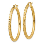 Load image into Gallery viewer, 10K Yellow Gold 40mm x 3mm Diamond Cut Sparkling Click Top Round Hoop Earrings
