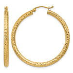 Load image into Gallery viewer, 10K Yellow Gold 40mm x 3mm Diamond Cut Sparkling Click Top Round Hoop Earrings
