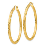 Load image into Gallery viewer, 10K Yellow Gold 45mm x 3mm Diamond Cut Sparkling Click Top Round Hoop Earrings
