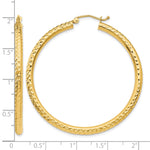 Load image into Gallery viewer, 10K Yellow Gold 45mm x 3mm Diamond Cut Sparkling Click Top Round Hoop Earrings
