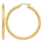 Load image into Gallery viewer, 10K Yellow Gold 45mm x 3mm Diamond Cut Sparkling Click Top Round Hoop Earrings
