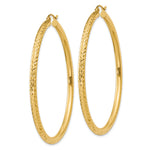 Load image into Gallery viewer, 10K Yellow Gold 55mm x 3mm Diamond Cut Sparkling Click Top Round Hoop Earrings
