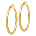 Lataa kuva Galleria-katseluun, 10K Yellow Gold 47mm x 3mm Satin Diamond Cut Round Hoop Earrings

