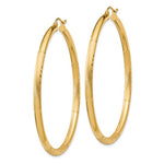 Carica l&#39;immagine nel visualizzatore di Gallery, 10K Yellow Gold 56mm x 3mm Satin Diamond Cut Round Hoop Earrings
