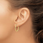画像をギャラリービューアに読み込む, 10K Yellow Gold 20mm x 2mm Diamond Cut Round Hoop Earrings
