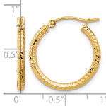 画像をギャラリービューアに読み込む, 10K Yellow Gold 20mm x 2mm Diamond Cut Round Hoop Earrings
