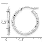 Загрузить изображение в средство просмотра галереи, 10K White Gold 20mm x 2mm Diamond Cut Round Hoop Earrings
