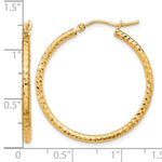Load image into Gallery viewer, 10K Yellow Gold 30mm x 2mm Diamond Cut Round Hoop Earrings
