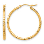 Load image into Gallery viewer, 10K Yellow Gold 30mm x 2mm Diamond Cut Round Hoop Earrings
