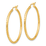Carregar imagem no visualizador da galeria, 10K Yellow Gold 35mm x 2mm Diamond Cut Round Hoop Earrings
