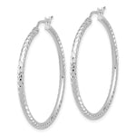 Afbeelding in Gallery-weergave laden, 10K White Gold 35mm x 2mm Diamond Cut Round Hoop Earrings
