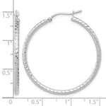 Afbeelding in Gallery-weergave laden, 10K White Gold 35mm x 2mm Diamond Cut Round Hoop Earrings
