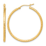 Carregar imagem no visualizador da galeria, 10K Yellow Gold 35mm x 2mm Diamond Cut Round Hoop Earrings
