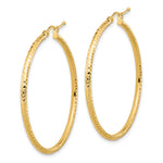 Load image into Gallery viewer, 10K Yellow Gold 40mm x 2mm Diamond Cut Round Hoop Earrings
