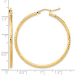 Load image into Gallery viewer, 10K Yellow Gold 40mm x 2mm Diamond Cut Round Hoop Earrings
