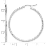 Load image into Gallery viewer, 10K White Gold 40mm x 2mm Diamond Cut Round Hoop Earrings
