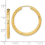 Ladda upp bild till gallerivisning, 10K Yellow Gold Diamond Cut 31mm x 3mm Endless Hoop Earrings
