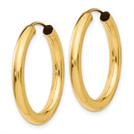 Afbeelding in Gallery-weergave laden, 10K Yellow Gold 25mm x 2.75mm Round Endless Hoop Earrings
