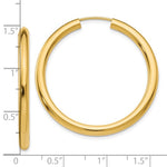 將圖片載入圖庫檢視器 10K Yellow Gold 35mm x 2.75mm Round Endless Hoop Earrings
