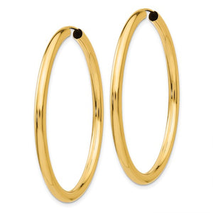 10K Yellow Gold 46mm x 2.75mm Round Endless Hoop Earrings