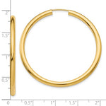 Cargar imagen en el visor de la galería, 10K Yellow Gold 46mm x 2.75mm Round Endless Hoop Earrings
