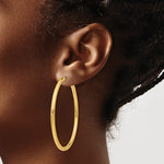 Lataa kuva Galleria-katseluun, 10K Yellow Gold 55mm x 2.75mm Round Endless Hoop Earrings

