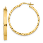 Load image into Gallery viewer, 10K Yellow Gold 29mm x 3mm Diamond Cut Edge Round Hoop Earrings
