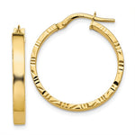 Load image into Gallery viewer, 10K Yellow Gold 23mm x 3mm Diamond Cut Edge Round Hoop Earrings
