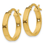 Afbeelding in Gallery-weergave laden, 10K Yellow Gold 18mm x 3mm Diamond Cut Edge Round Hoop Earrings
