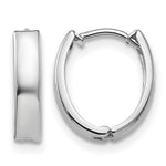 Load image into Gallery viewer, 10K White Gold Hinged Oval Hoop Earrings 13mm x 10mm x 3mm
