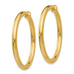 Charger l&#39;image dans la galerie, 14K Yellow Gold 35mm x 3mm Non Pierced Round Hoop Earrings
