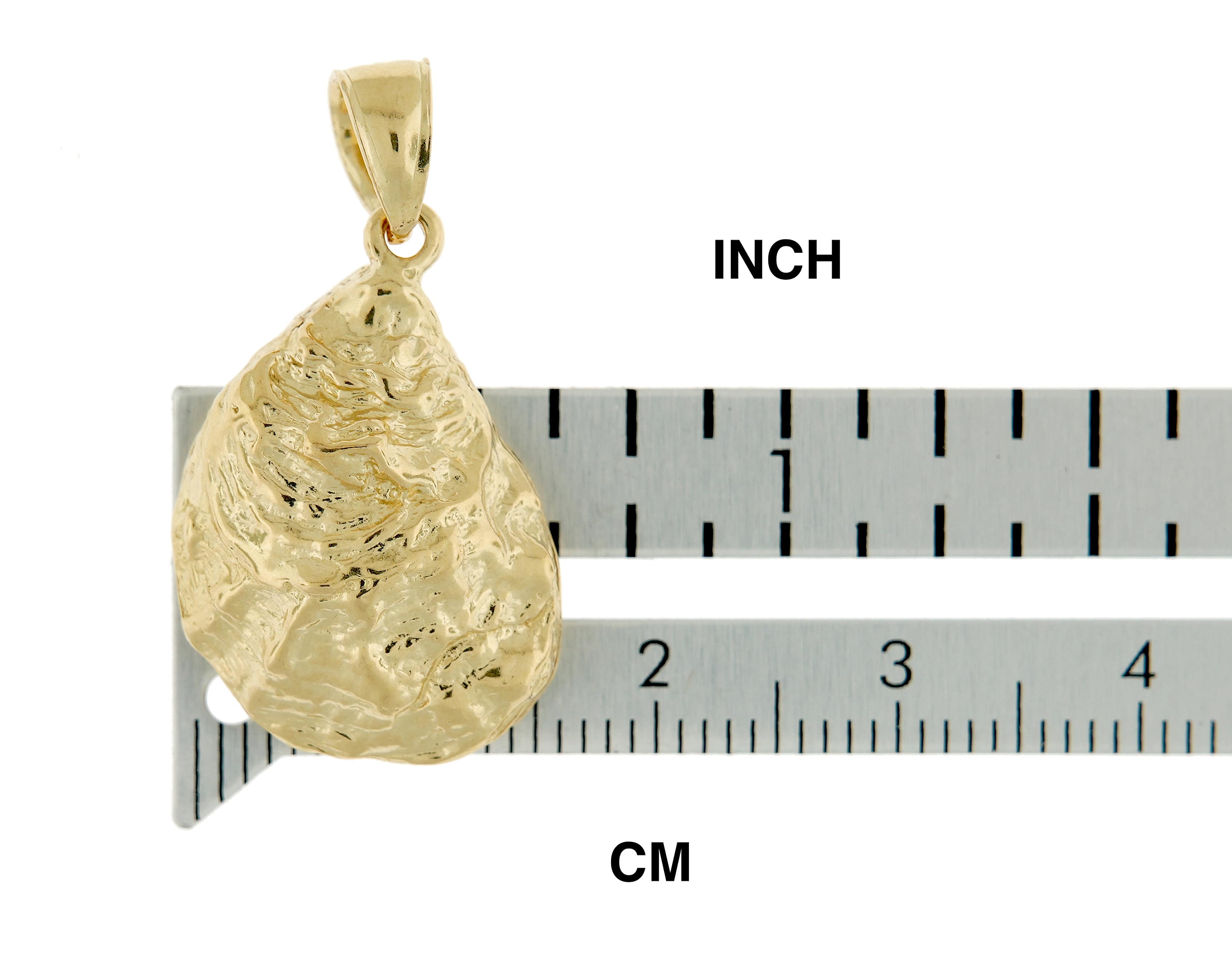 14k Yellow Gold Oyster Shell Seashell 3D Pendant Charm
