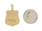 Lataa kuva Galleria-katseluun, 14k Yellow Gold Police Badge Large Pendant Charm
