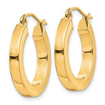 Afbeelding in Gallery-weergave laden, 10k Yellow Gold  19mm x 3mm Square Tube Classic Round Hoop Earrings
