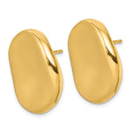 Lataa kuva Galleria-katseluun, 18k Yellow Gold Large 25mm Round Puffed Button Omega Back Earrings
