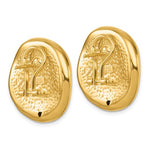 Lataa kuva Galleria-katseluun, 18k Yellow Gold Large 25mm Round Puffed Button Omega Back Earrings
