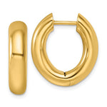 Cargar imagen en el visor de la galería, 14k Yellow Gold Hinged Oval Hoop Huggie Earrings
