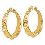 이미지를 갤러리 뷰어에 로드 , 14k Yellow Gold Graduated Spike Round Hoop Earrings
