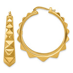 Carregar imagem no visualizador da galeria, 14k Yellow Gold Graduated Spike Round Hoop Earrings
